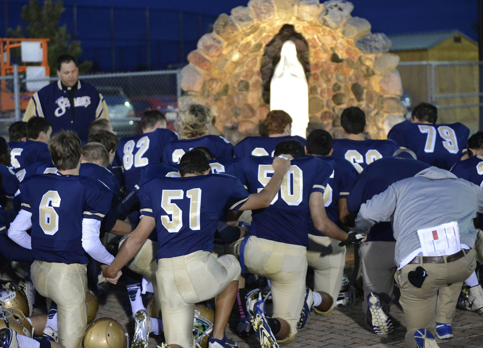 CCHS pre-game prayer